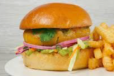 Aloo Tikki Burger With Fries