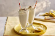 Milk With Banana And Cheese Cream Cocktail