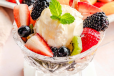 Fruit Salad with Vanilla Ice Cream
