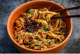 Schezwan Mushroom Noodles 