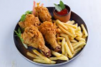 Fried Chicken With French Fries