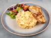 Scrambled eggs with salmon