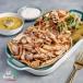 Shawarma Chicken Plate with small Soup and Fatoush Salad