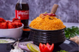 Chicken Biriyani and Fries and Cola
