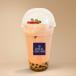 Strawberry Bubble Tea, Cream Mousse and Tiger Sugar