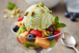 Mixed Fruits With Pistachio Ice Cream