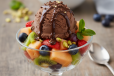 Mixed Fruits With Chocolate Ice Cream