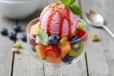 Mixed Fruits With Strawberry Ice Cream