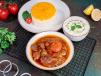 Chelow Khoresh Bademjan (slow cooked Eggplant stew with lamb cudes)