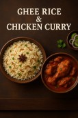 Ghee Rice and Chicken Curry Combo