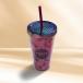 16 oz Palm print Frappe Cup-Purple