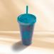 16 oz Palm print Frappe Cup-Teal and Purple