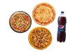 Triple Pizza Party
3 medium pizzas + 1.5 L Drink