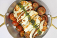 Pot Of Baked Halloumi And Cherry Tomato