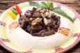 Hummus With Meat And Pine Nuts
