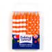 CANDLES STRIPES and DOTS - ORANGE 1X16PCS