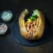 Baked potato with chicken