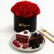 Red Roses Box with Red Velvet and Truffle Slice Combo