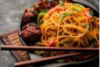 Veg Noodles + Chilli Gobi