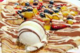Crepe With Nutella, Fruits And Ice Cream
