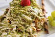 Crepe With Pistachio, Fruits And Ice Cream