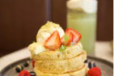 Pan Cake With Pistachio, Fruits And Ice Cream