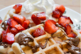 Waffle With Nutella, Fruits And Ice Cream