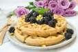 Waffle With Pistachio And Fruits