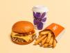Shawarma Cheesy Burger with Zafran Tea and Fries 