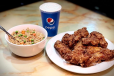 Chicken Wings With Rice With Pepsi
