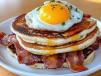 Savory pancake with beef bacon