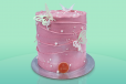 1kg cream cake with butterflies around,pearls and swirl design cake