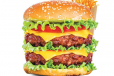Grilled Double Beef Burger Sandwich