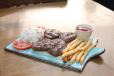 MINI GRILLED MEATBALLS WITH FRIES