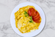 Omelette Egg With Tomato Plate