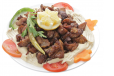 Hummus with Meat Salad