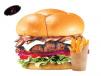 Grilled Meat Mushroom Burger Sandwich