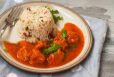 CHICKEN FRIED RICE WITH CHICKEN MANJURIAN