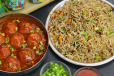 VEG FRIED RICE WITH VEG  MANJURIAN GRAVY