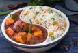 VEG FRIED RICE WITH PANEER CHILLY GRAVY