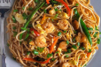 CHILLY GARLIC PRAWNS NOODLES
