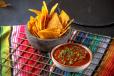 Red salsa and Chips