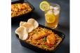 Lo Mein Noodles, Szechuan Fish and Crispy Prawns Crackers