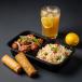Veg Dumpling Manchurian Sauce With Veg Fried Rice And Veg Spring Roll