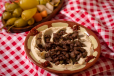 Hummus With Meat Slices