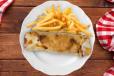 Tunisian Pizza Sandwich Shrimp Pané With French Fries