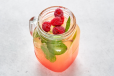 Fresh Ginger Mint And Lime Lemonade With Raspberry Syrup