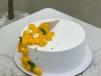 Vanilla With Mango Design Cake