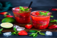Red Bull And Strawberry Mojito