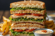 Vegetables Club Sandwich
